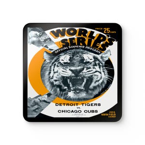 Baseball 1935 World Series Coaster Tigers Cubs Memorabilia, Sports Coaster, Sports Fan Gift, Baseball Collectibles, Kitchen Decor