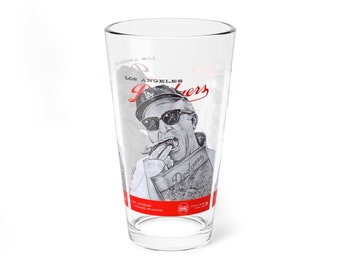 1962 Vintage Los Angeles Baseball Program Cover - Hot Dog  -  Pint Glass, 16oz