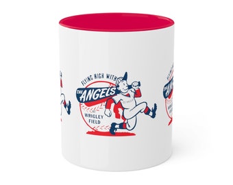 Vintage Angels Baseball - Wrigley Field - Los Angeles - Colorful Mugs, 11oz