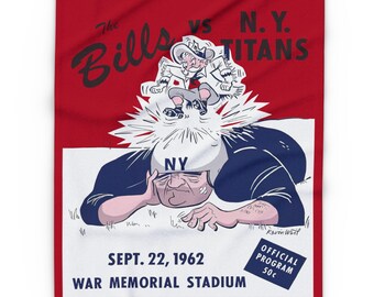 Throw Blanket, 1962 Buffalo Bills Football New York Titans Arctic Fleece Blanket - Gift for Sports Fans, Football Enthusiasts, Home Decor,