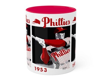 1953 Vintage Philadelphia Baseball Yearbook Cover - Colorful Mug, 11oz