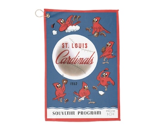 Vintage 1952 Baseball Cardinals Golf Towels - Sports Fan Gift, Retro Sports Towel, Sports Memorabilia, Vintage Baseball Decor, Golf