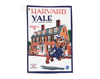 Golf Towels - Retro 1956 Football Harvard-Yale Design, Sports Towel, Golf Gift, Golf Accessories, Golf Gear, Golf Tournament