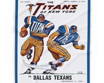 Fleece Blanket, 1962 New York Titans Football Dallas Texans Throw, Sports Fan Gift, Home Decor, Game Day Comfort, Football Lover Present
