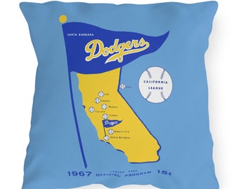 1967 Vintage Santa Barbara Baseball Program Cover - California League - Outdoor Pillow