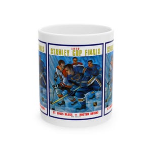 St Louis Blues Hockey Ceramic Mug, 1970 Sports Fan Cup, Team Souvenir Gift, Vintage Hockey Memorabilia, Hockey Lover Birthday Present,