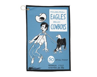 Golf Towels, 1962 Philadelphia Eagles-Dallas Cowboys Design, Sport Towels, Golf Accessories, Football Fans Gift, Vintage Sports Towel