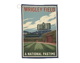 Baseball WPA Style Chicago Field View Golf Towel
