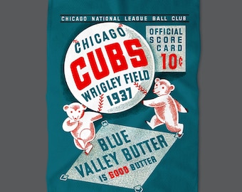 Vintage Baseball Golf Towels - 1937 Chicago Cubs Sports Towel, Golfing Gift, Golf Accessories, Golf Course Towel, Golf Bag Decor