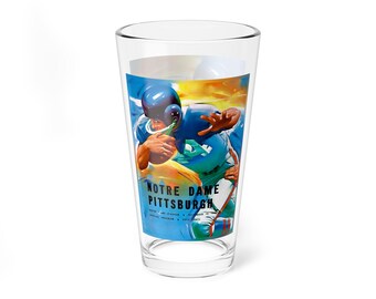 Mixing Glass, Vintage 1962 Football Notre Dame-Pittsburgh, Cocktail Shaker, Barware, Drinkware, College Football Gift, Home Bar Decor