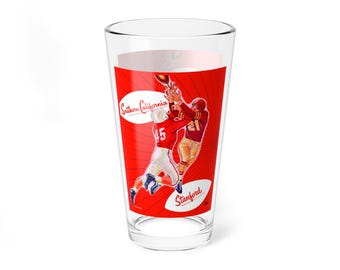 Mixing Glass, 16oz - Vintage 1952 Football Southern California Stanford, Sports Fan Gift, Barware Decor, Game Day Drinking Glass, College