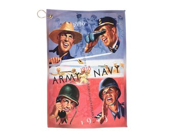 Sports Towel, Vintage 1943 Football Army-Navy Design, Golf Towel Gift, Golfer Accessories, Golfing Present, Unique Golfers Gift, Golf Lover