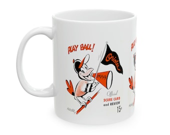 1959 Vintage Baltimore Orioles Scorecard Cover  - Ceramic Mug, 11oz