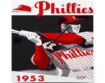 1953 Vintage Philadelphia Baseball Yearbook Cover - Acrylic Wall Clock