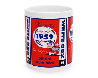 Vintage Baseball Chicago White Sox Ceramic Mug, 1959 Sports Fan Gift, Coffee Cup, Sports Memorabilia, Baseball Collectible