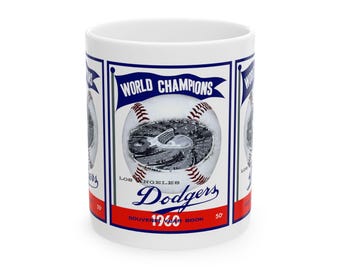 Vintage 1960 Baseball World Champions Mug, LA Dodgers Fan Gift, Dodgers Baseball Champion Souvenir, Sports Team Cup, World Series