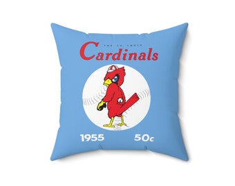 1955 Vintage St Louis Cardinals Yearbook Cover - Indoor Square Pillow