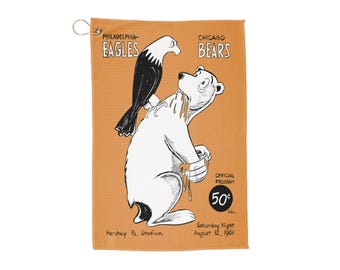 1961 Football Eagles-Bears Golf Towels | Vintage Football