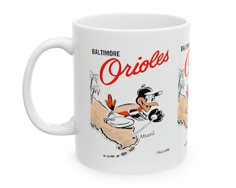 1959 Vintage Baltimore Orioles Spring Training Media Guide Cover  - Ceramic Mug, 11oz