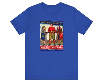 1929 Vintage Notre Dame - Southern California Football Program Cover - Unisex Jersey Short Sleeve Tee