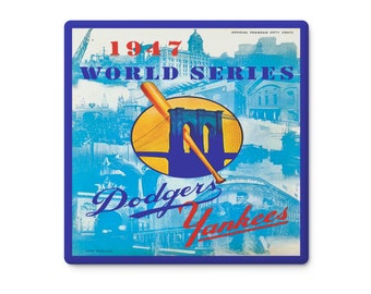 1947 Vintage New York Yankees - Brooklyn Dodgers - World Series Program Cover - Soapstone Coaster Set (4)