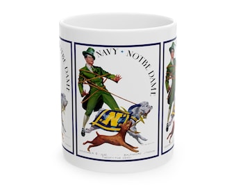 Vintage Football Ceramic Mug, 1941 Navy-Notre Dame Mug, Sports Fan Gift, College Football Memorabilia, Game Day Coffee Cup, Football Lover