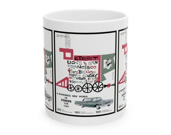 Football Ceramic Mug, 1959 Detroit Lions vs San Francisco 49ers, Sports Fan Gift, Football Coffee Cup, Team Rivalry, Game Day Drinkware
