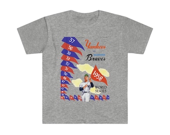 1958 Vintage Yankees - Braves Baseball World Series  - Softstyle T-Shirt