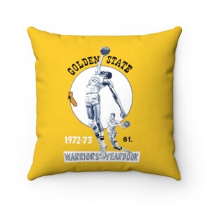 1972-1973 Vintage Golden State Warriors Basketball Program Cover - Indoor Pillow