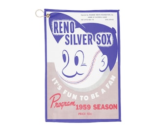 Vintage Baseball 1959 Reno Silver Sox Golf Towel - Sports Towel, Golf Accessories, Retro Baseball Fan Gift, Sports Memorabilia, Athletic