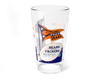 1950 Vintage Chicago Bears - Green Bay Packers Football Program Cover -  Pint Glass, 16oz