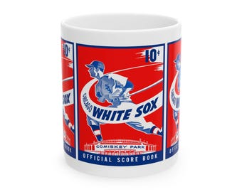 Vintage Baseball Ceramic Mug, Chicago White Sox Gift, Sports Fan Coffee Cup, Retro Baseball Team Memento, Baseball Memorabilia Mug, Father's