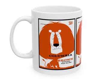 Vintage 1961 Football Columbia Ceramic Mug, Brown Coffee Cup Gift for Soccer Fans, 11oz, 15oz, Sports Memorabilia, Soccer Dad Gifts, Soccer