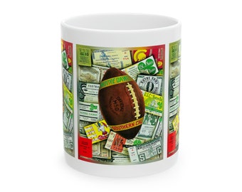 1966 Vintage USC Trojans - Notre Dame Fighting Irish Football Program Cover - Ceramic Mug, 11oz