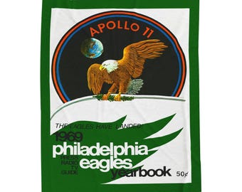 Velveteen Plush Blanket, Eagles Football Philadelphia Throw, Super Soft Bedspread, Sports Fan Gift, Home Decor Accent