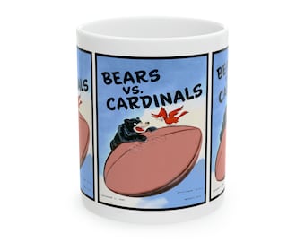 1949 Vintage Chicago Cardinals - Chicago Bears Football Program Cover - Ceramic Mug, 11oz