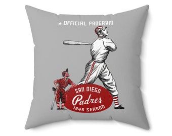 1945 San Diego Padres Baseball Yearbook Cover - Indoor Pillow