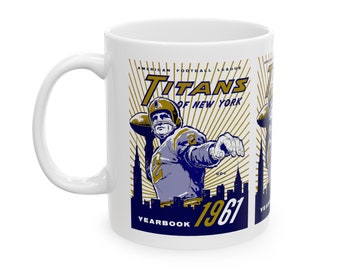 1961 Vintage New York Titans Football Yearbook Cover - - Ceramic Mug, 11oz