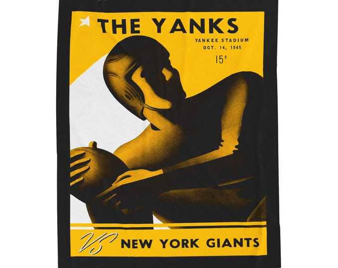 Featured listing image: Blanket, 1945 Boston Yanks Football New York Giants Plush Throw for Football Fans, Sports Enthusiasts, Football Lovers, Home Decor, Gifts