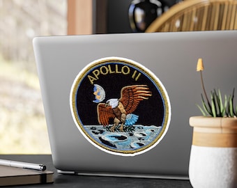 Space NASA Flight Patch Apollo 11 Kiss-Cut Vinyl Decals, Stickers, Laptop Decals, NASA Fan Gifts, Space Decor, Astronaut Decals