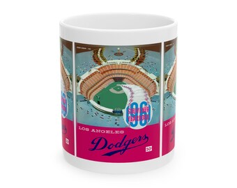 Vintage 1961 Dodgers Baseball Ceramic Mug, Sports Fan Gift, 1961 Team Logo Coffee Cup, Gift for Baseball Enthusiast