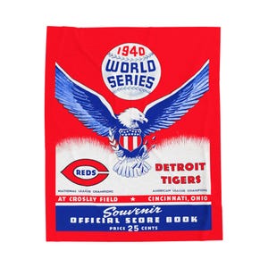 Vintage Detroit Tigers Velveteen Plush Blanket - 1940 Baseball World Series Program Cover, Soft Throw Blanket, Sports Fan Gift, Home Decor,