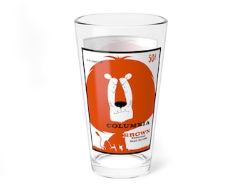 Mixing Glass, 16oz - 1961 Football Columbia-Brown. Unique Barware, Vintage Sports Fan Gift, Game Day Glassware, Retro Drinking Mug, Sports