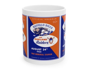 1960 Football Buffalo-Oakland Mug | Vintage Ceramic Coffee Cup 11 oz, 15 oz