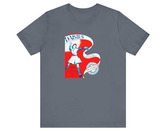 1952 Vintage Fort Wayne Daises Baseball Program Cover - Unisex Jersey Short Sleeve Tee