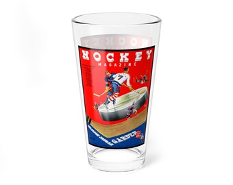Mixing Glass, 16oz - Vintage 1938-1939 Hockey New York Americans Barware, Cocktail Glass, Sports Memorabilia Gift, Drinkware Decor,