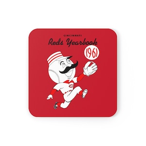 1961 Cincinnati Reds Baseball Yearbook - Corkwood Coaster Set