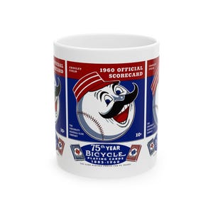 1960 Vintage Cincinnati Reds Program Cover - Ceramic Mug, 11oz, 15oz