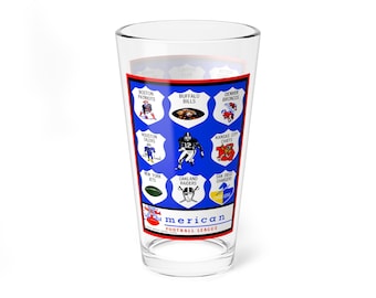 Mixing Glass, 16oz - 1964 American Football League Memorabilia for Sports Fans, Collectible Drinkware, Unique Barware Gift, Vintage