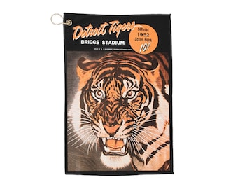 Vintage 1952 Baseball Detroit Tigers Golf Towels, Sports Towel, Golf Accessories, Retro Sports Decor, Golf Gift